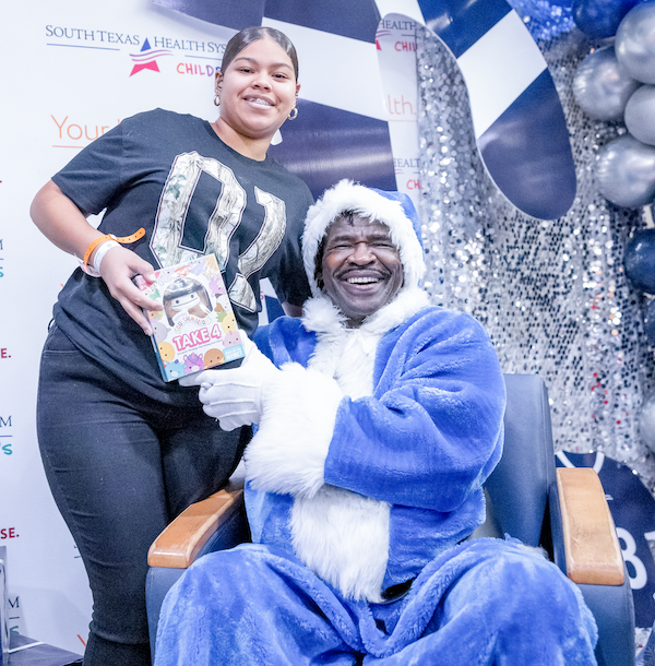 Michael Irvin and a patient